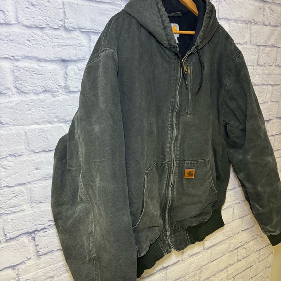 Carhartt Active Hooded Jacket Quilt Lined Mens 2XL Tall 101540 316 Green - Picture 9 of 16